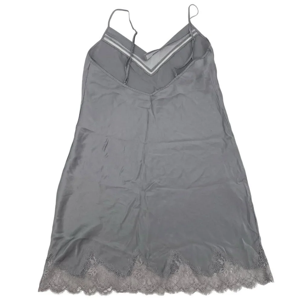 Simone Perele Size 2 Nocturne Sleep Dress Chemise Silk Blend Gray
